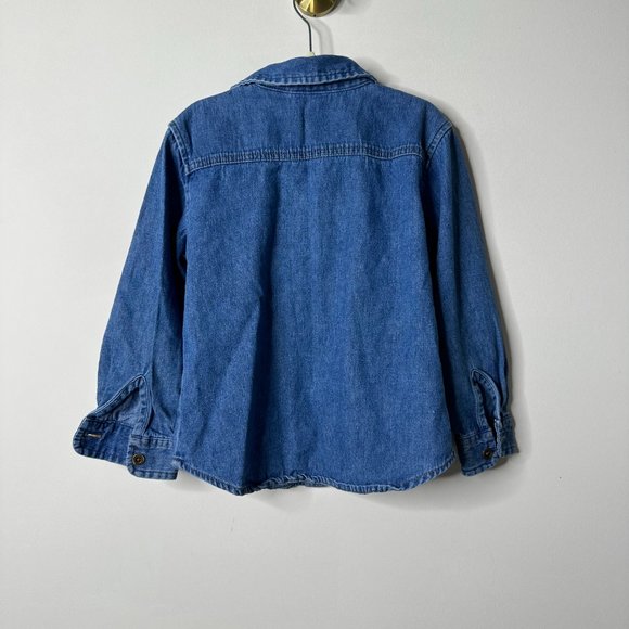 Cherokee Blue Button Front Shirt Unisex Kids 5T - Picture 3 of 3